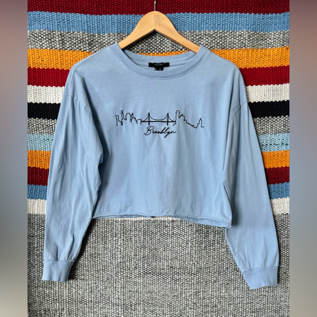 Forever 21 Brooklyn Cropped Long-Sleeve Tee